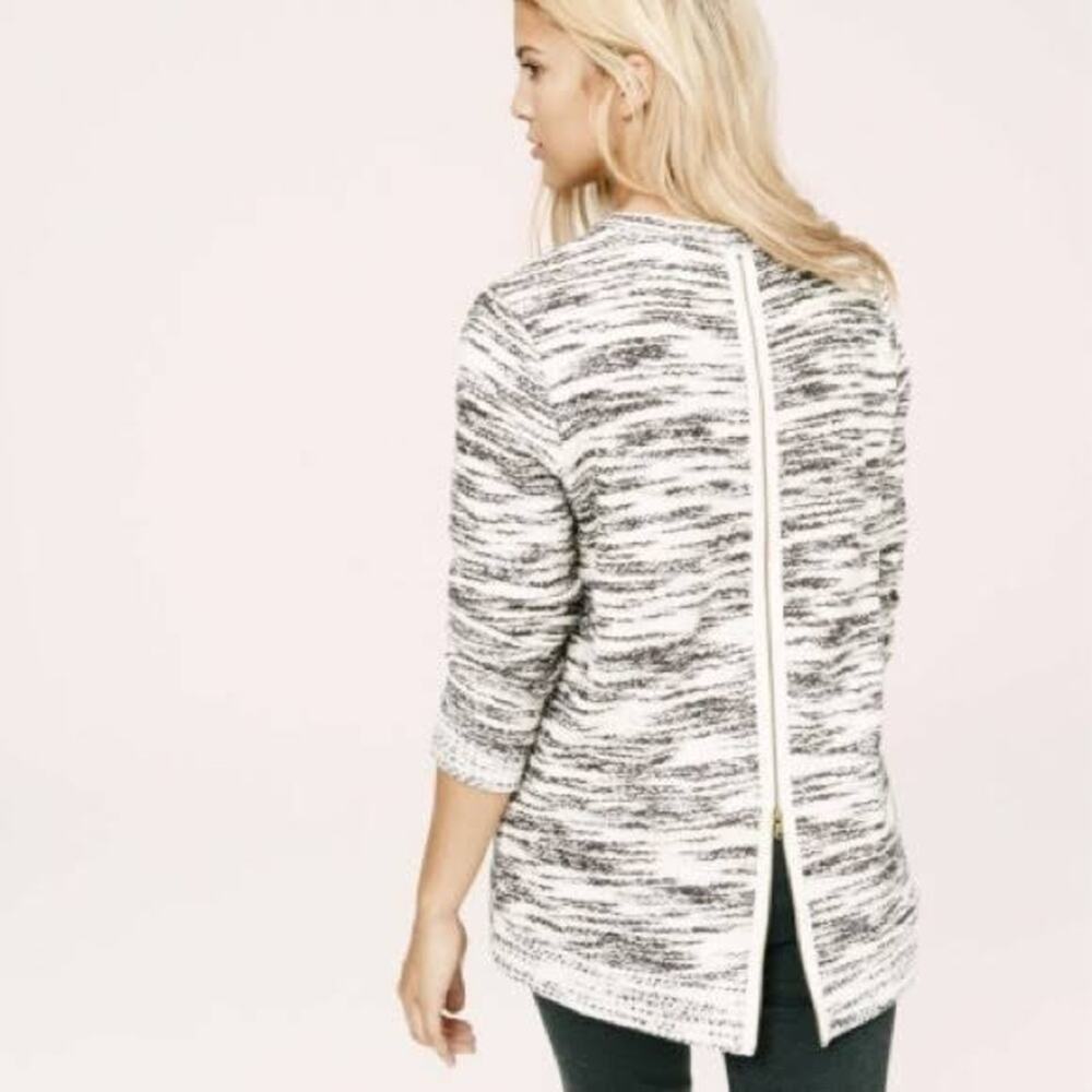 LOU & GREY • Black + Cream Spaceclub Backzip Tunic Sweater